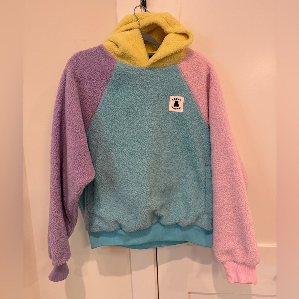 Teddy Fresh Colorblock Fleece Hoodie Sweatshirt New With Tags Sz Small Sold Out - Picture 3 of 15